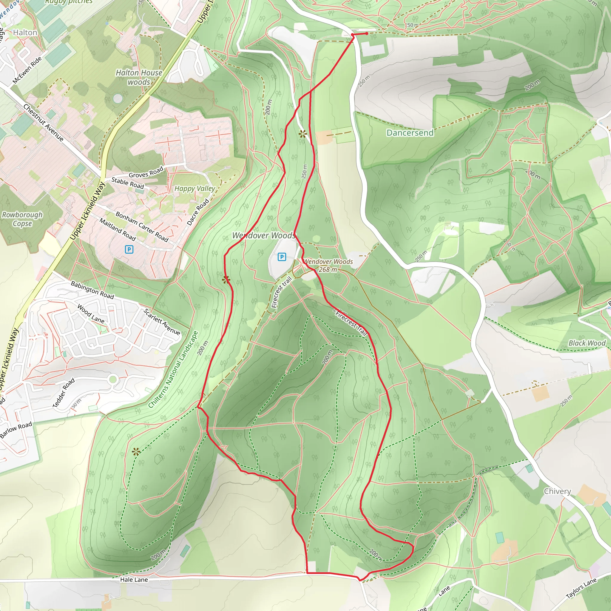 Wendover Woods Loop mobile static map