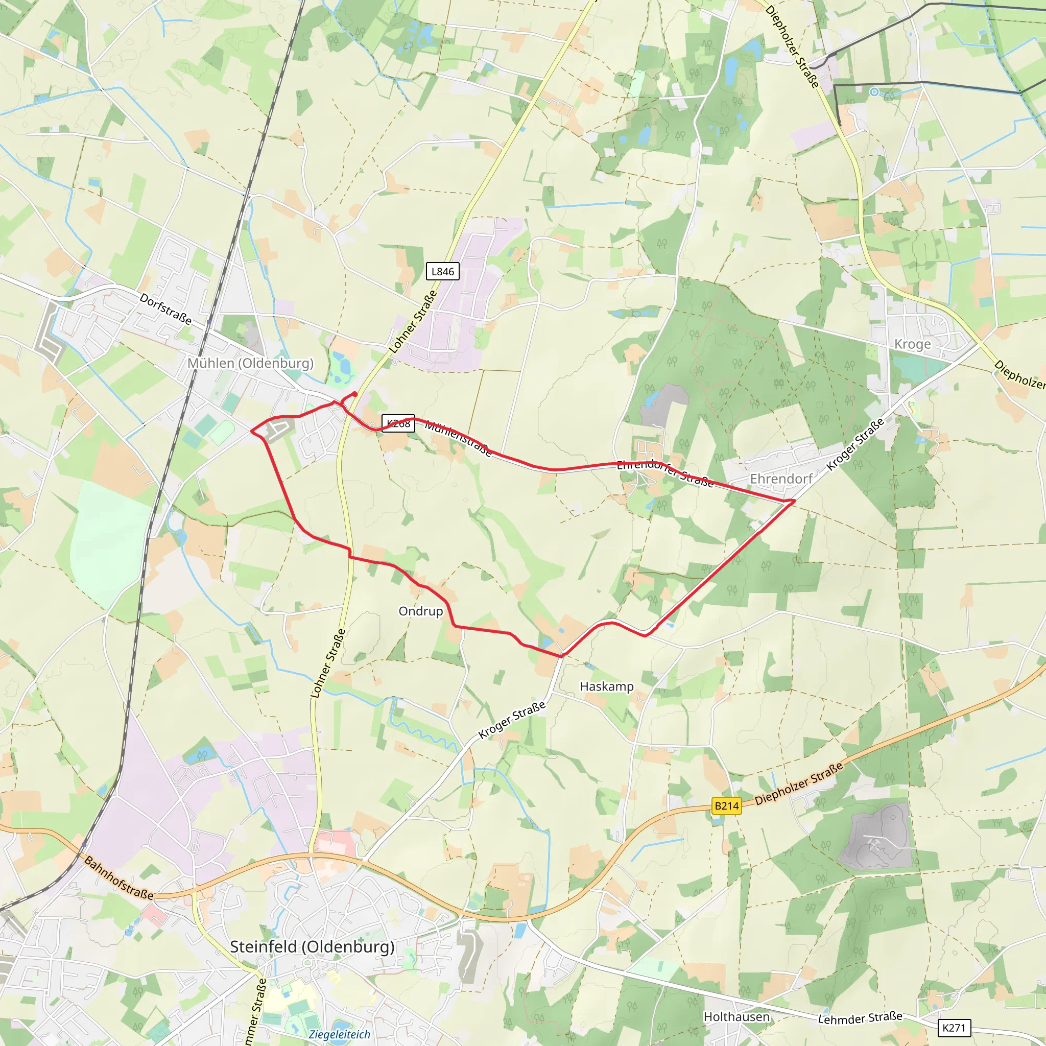 Am Ondruper Berg Loop mobile static map