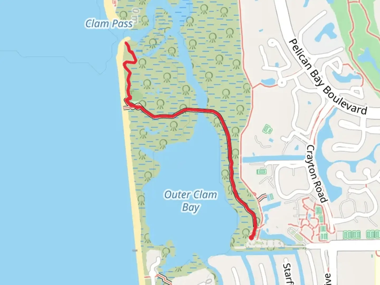 An image depicting the trail Clam Pass Boardwalk and its surrounding area.