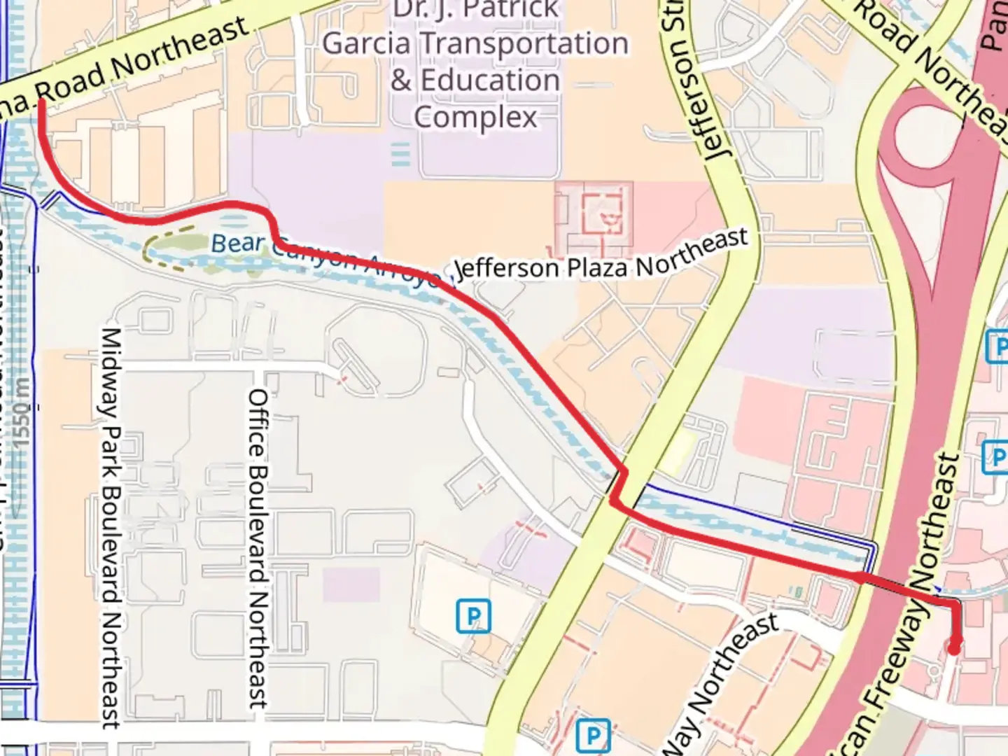 An image depicting the trail Bear Canyon Arroyo and its surrounding area.