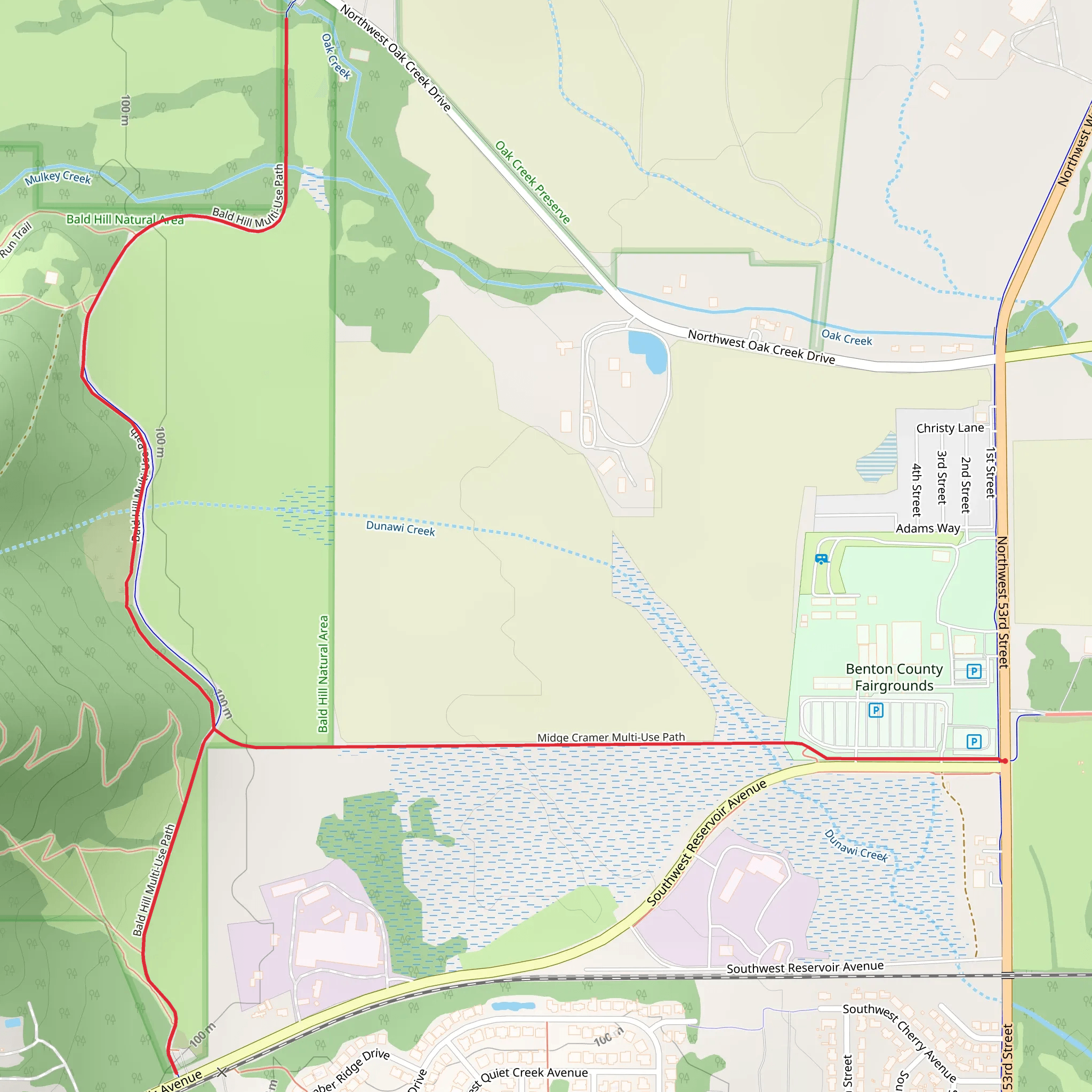 Midge Cramer and Bald Hill Multi-Use Path mobile static map