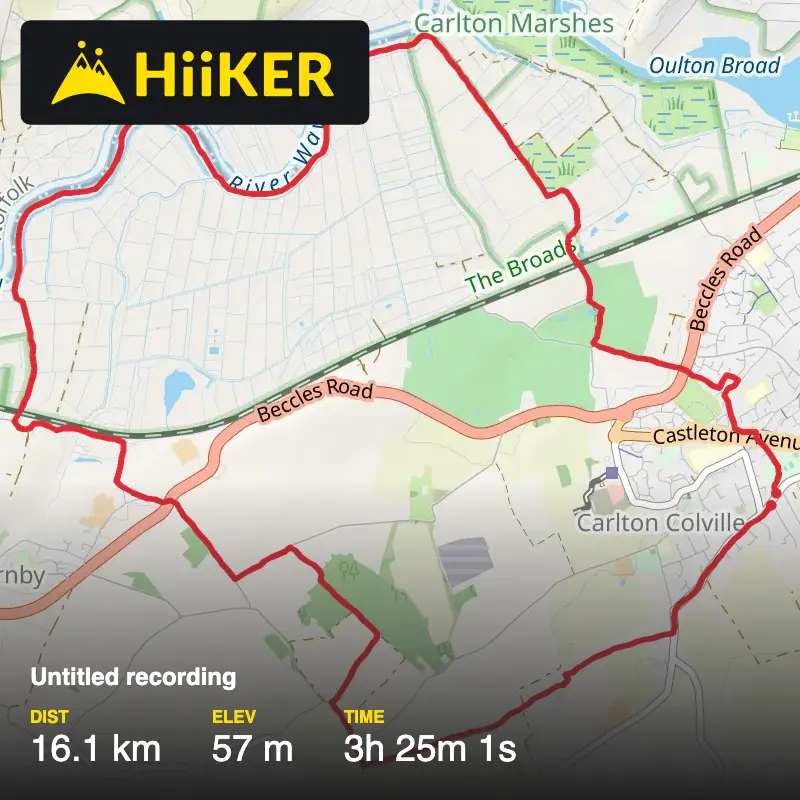 A map preview of the recording Carlton/Barnby Loop.