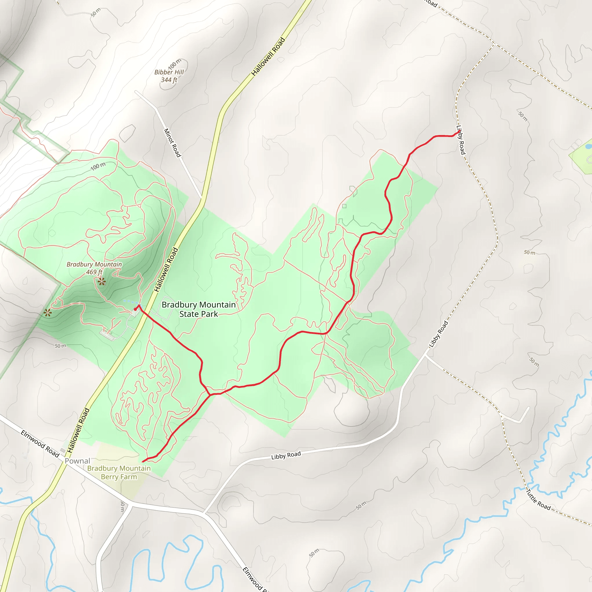 Bradbury Mountain State Park mobile static map