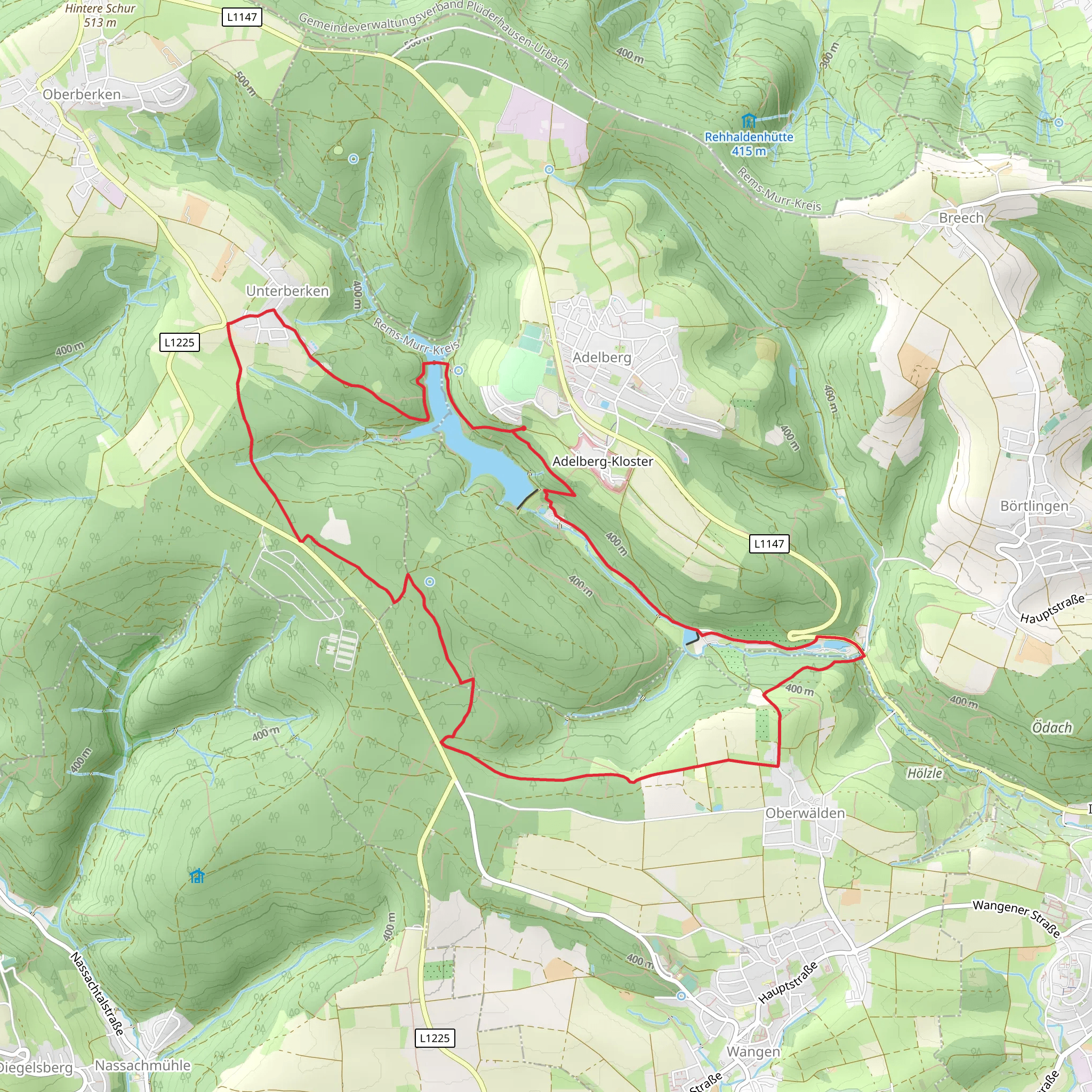Herrenbach Stausee, Stauferhaule and Mittelmuhle Loop mobile static map