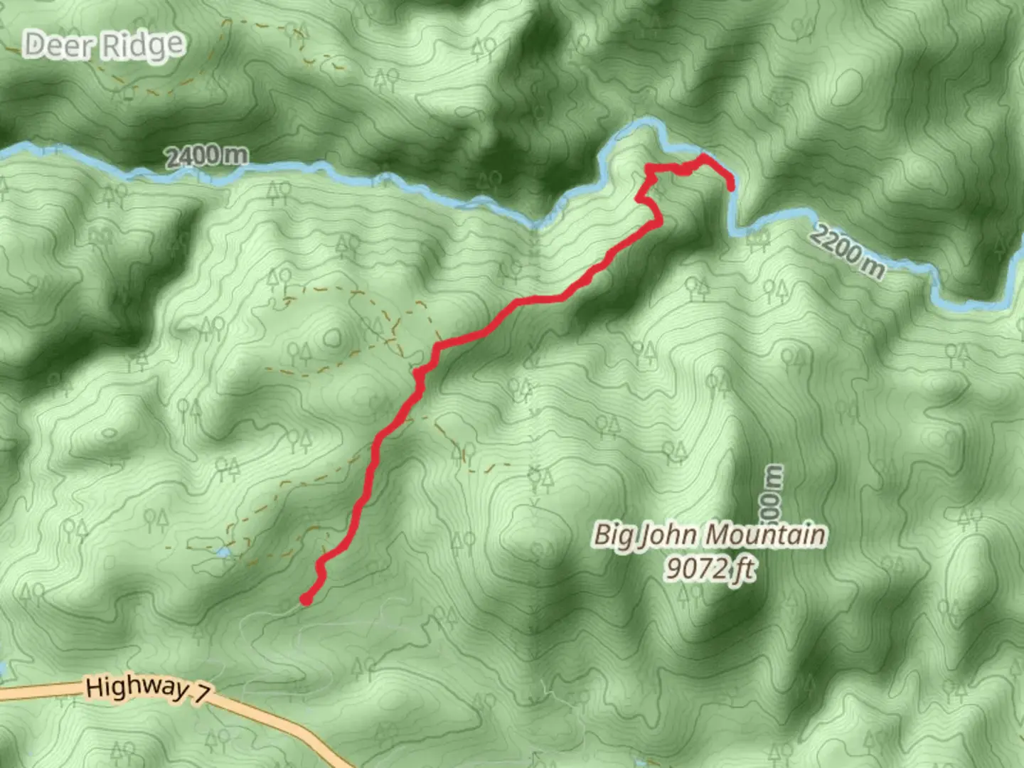 An image depicting the trail North Saint Vrain Creek via Bright Trail and its surrounding area.