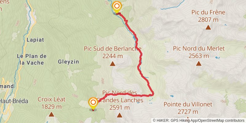 GR 738 - Haute Traversée de Belledonne alt 4 Map