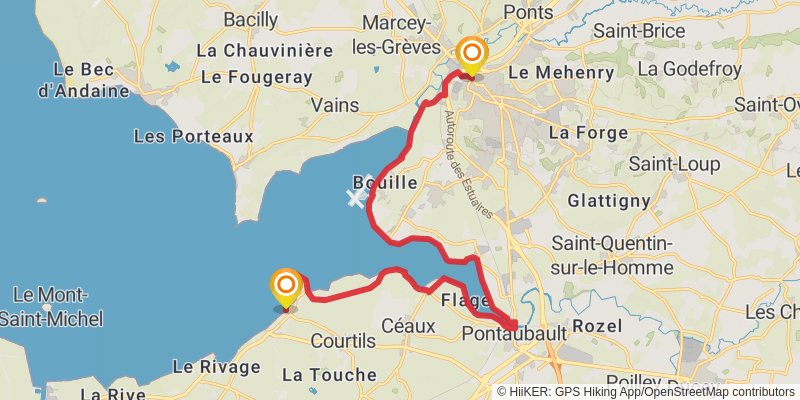 GR 22 - De Paris Au Mont Saint Michel stage 27 Map