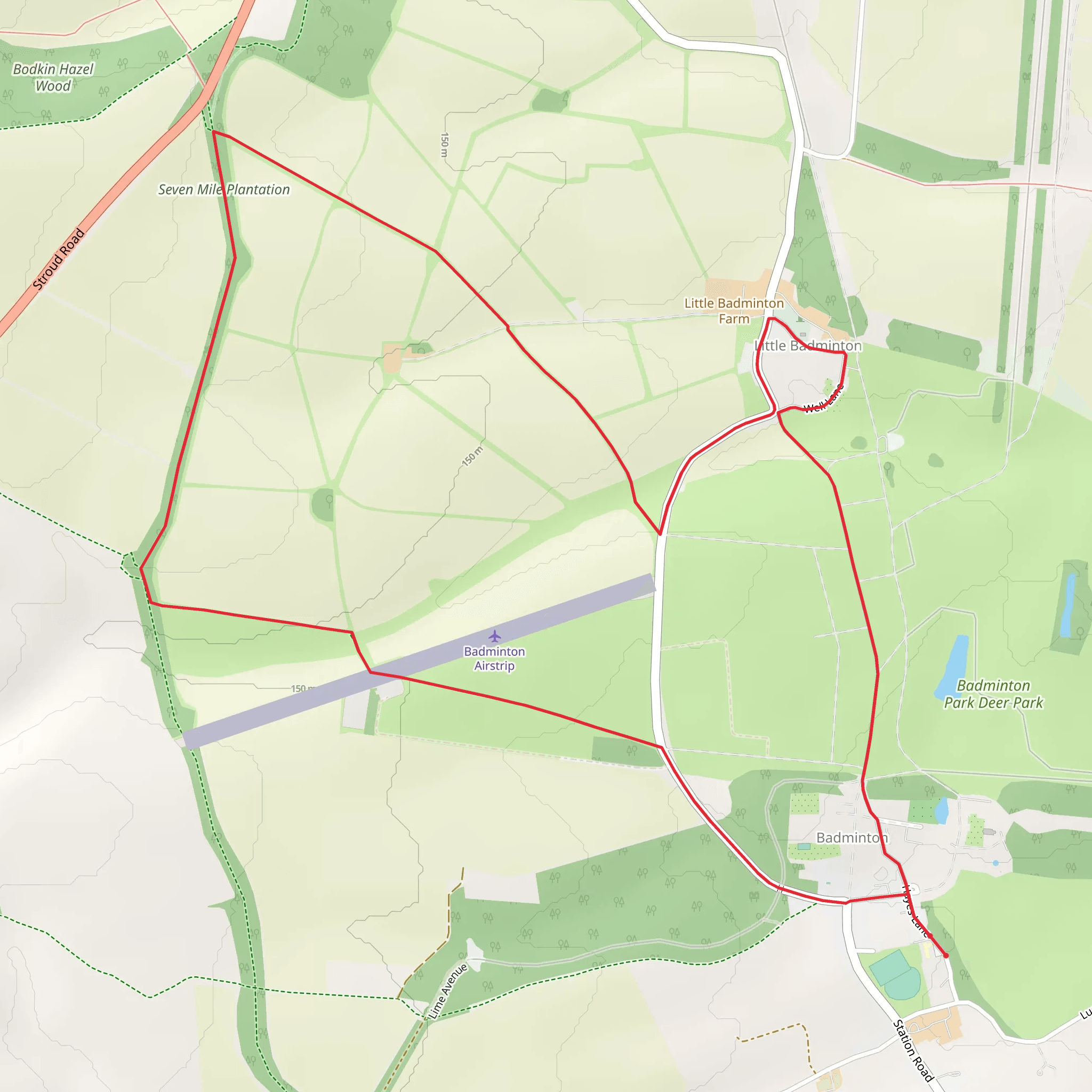Badminton Woodland and Parkland mobile static map