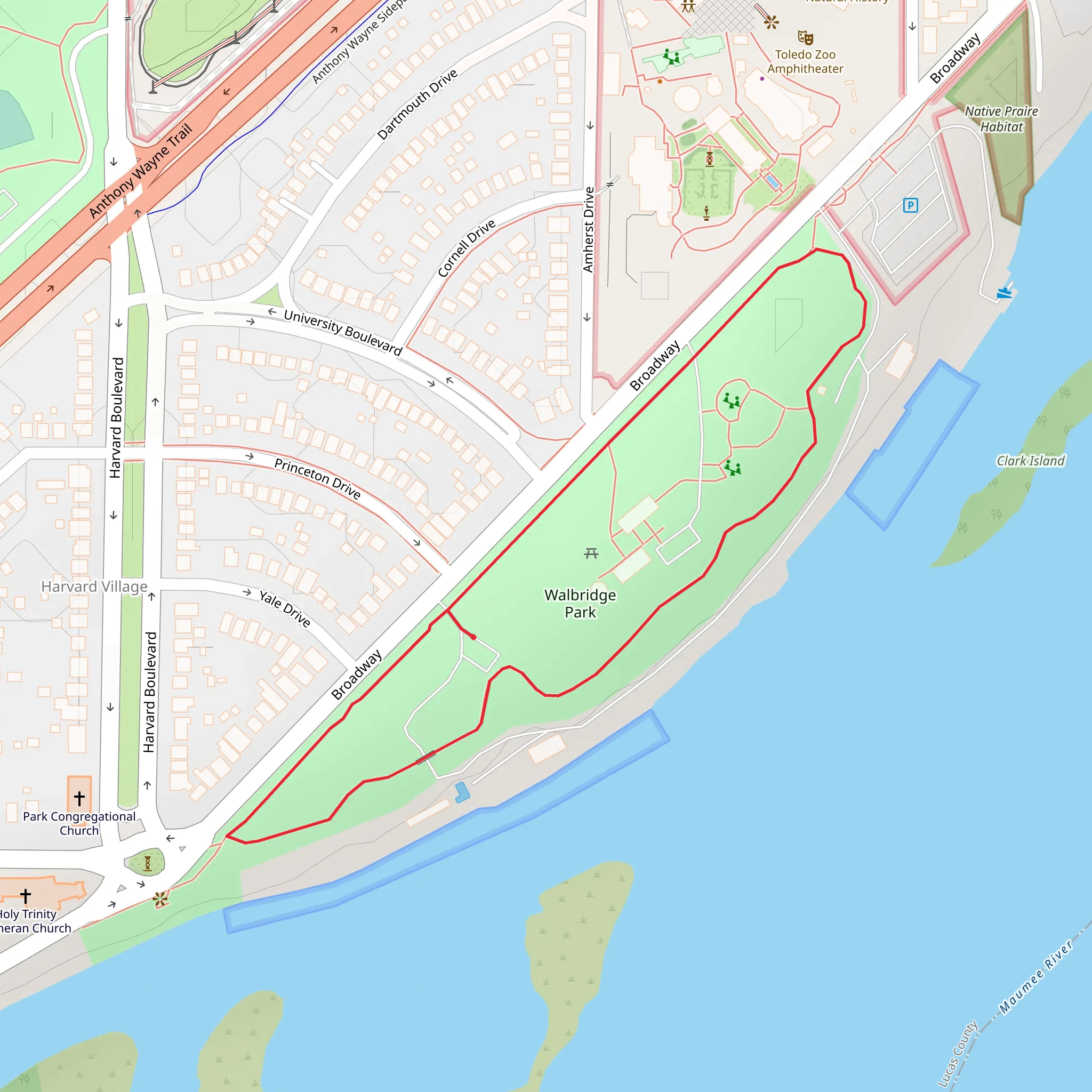 Walbridge Park Loop mobile static map