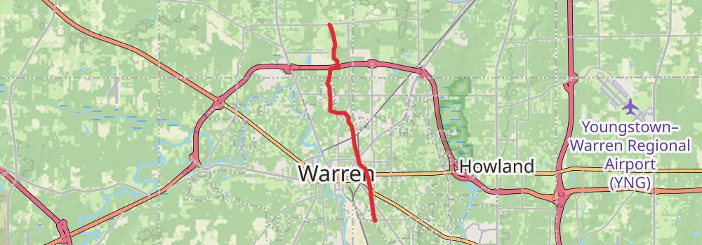 Western Reserve Greenway Trail stage 4 Map