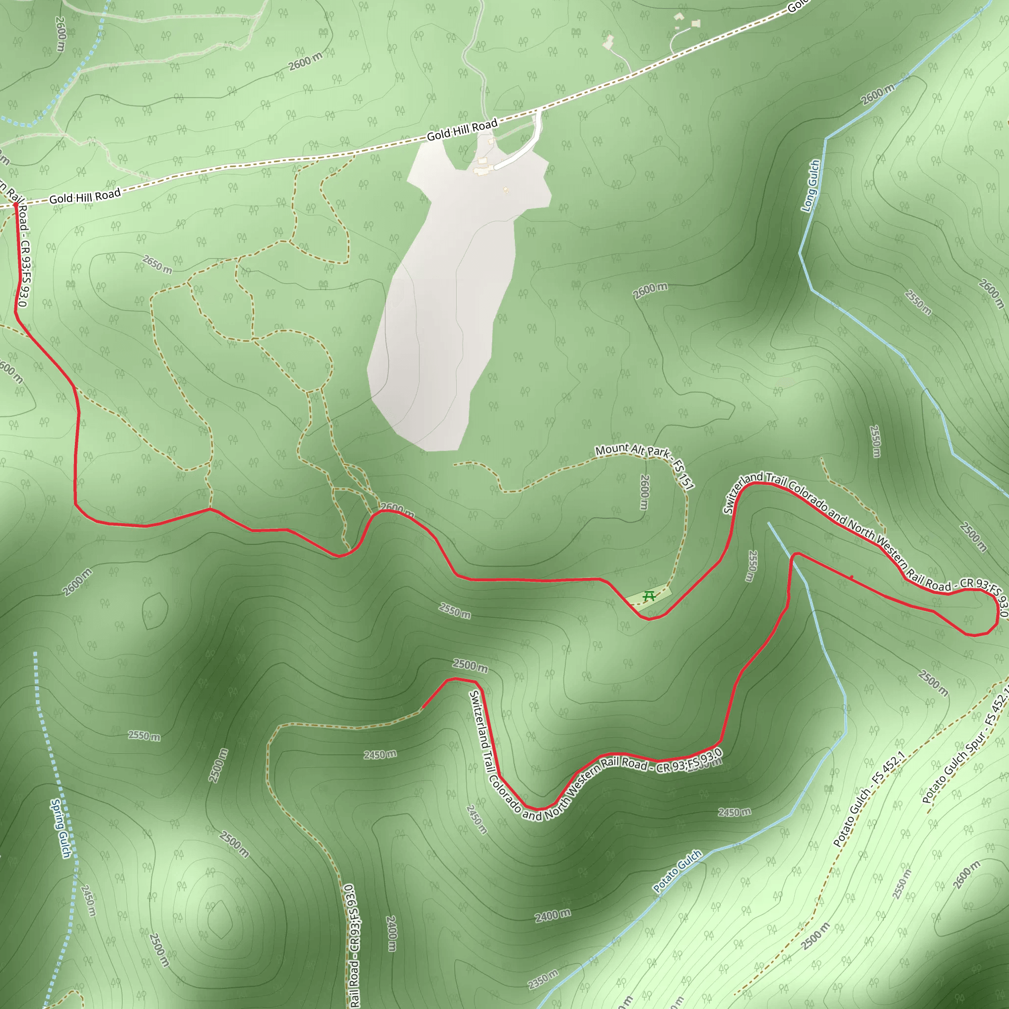Switzerland Trail Colorado and North Western Rail Road mobile static map