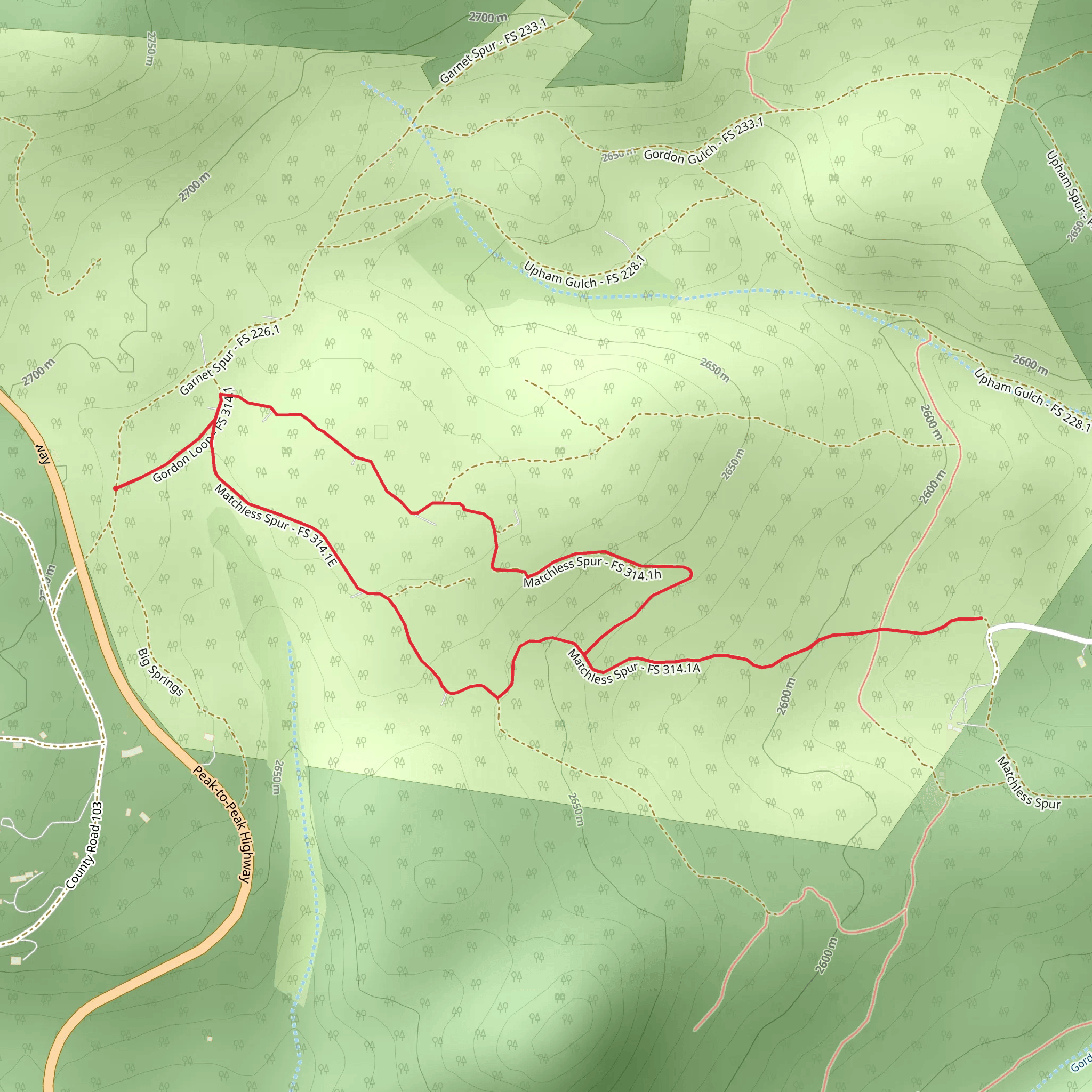 Matchless Spur Loop mobile static map