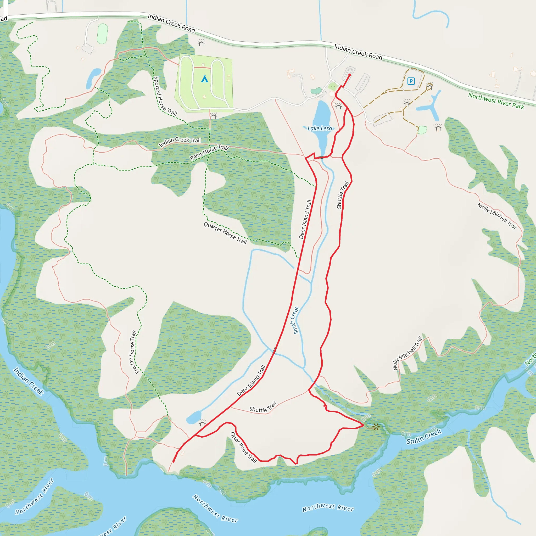 Deer Island and Shuttle Loop Trail mobile static map
