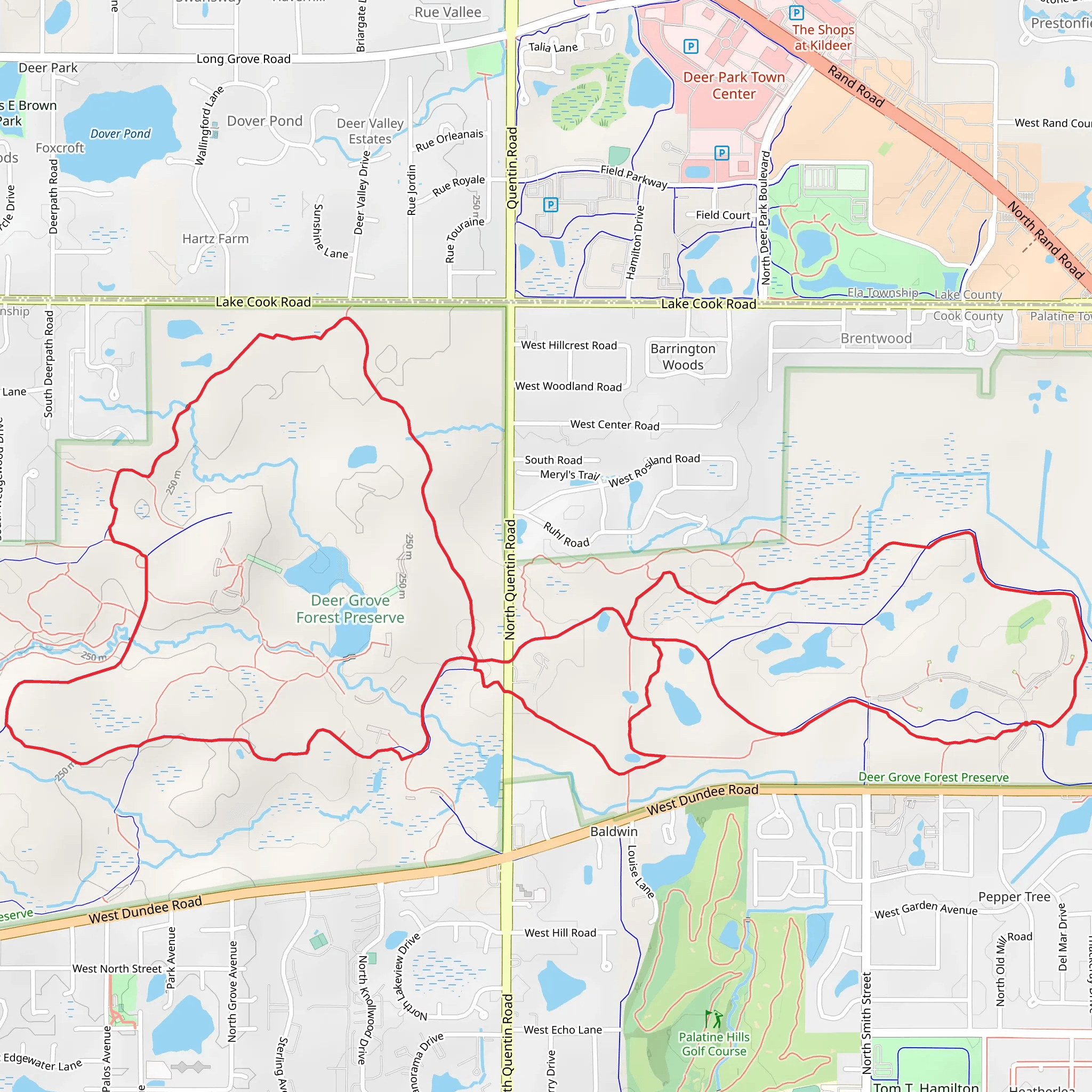 Deer Grove Nature Preserve Loop mobile static map