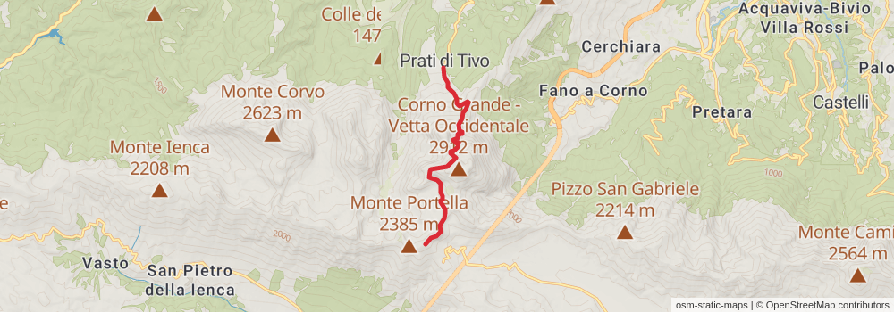Sentiero Italia - Apennines Section stage 54 Map