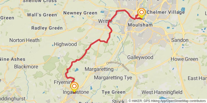 Ipswich to Ilford Walk stage 6 Map