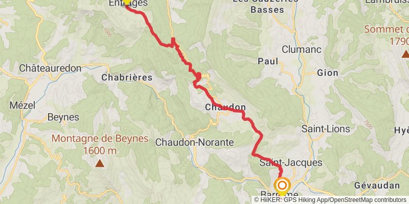 Route Napoléon stage 6 Map