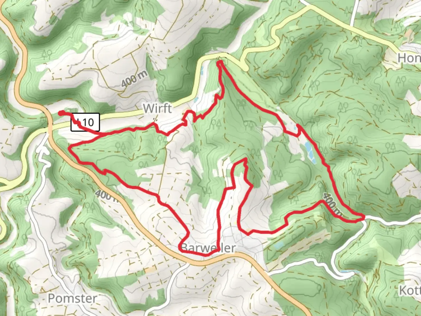 An image depicting the trail Auf den Spuren der Ordensritter and Auf den Spuren alter Muehlen and its surrounding area.