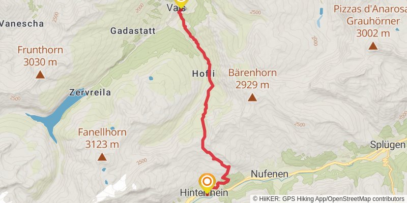 Walserweg stage 2 Map