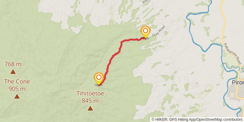 Pirongia Summit - Mahaukura Track stage 1 Map