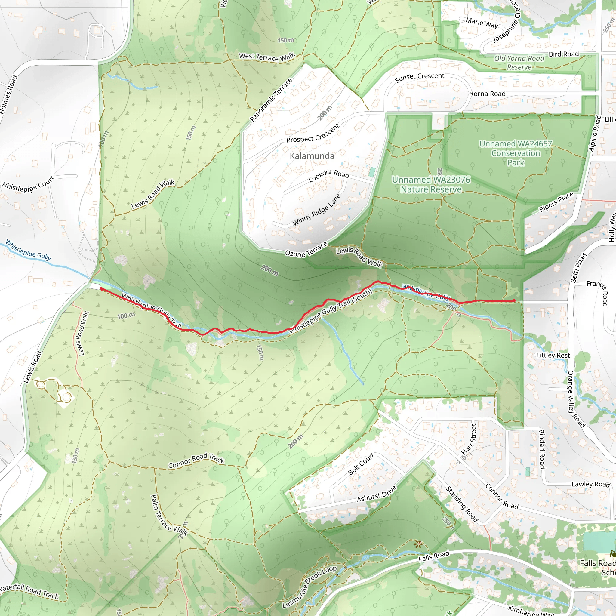 Whistlepipe Gully mobile static map