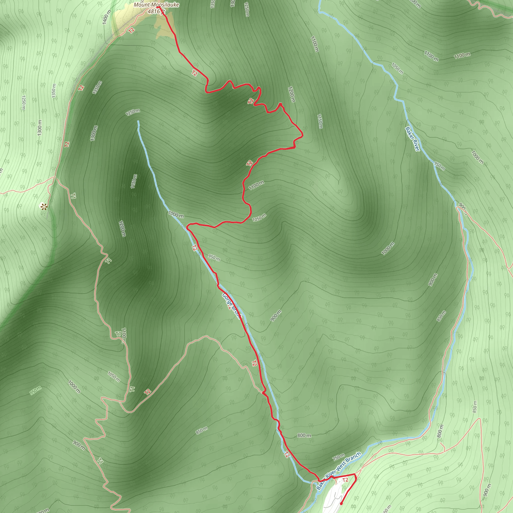 Mount Moosilauke via Gorge Brook Trail mobile static map