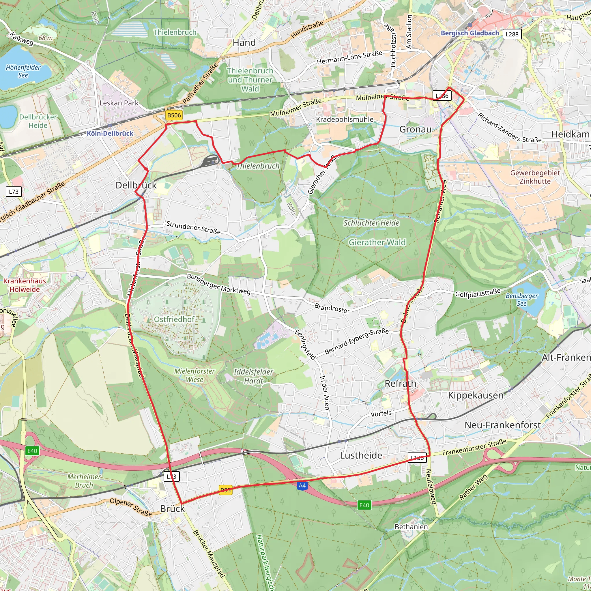 Refrath Loop mobile static map