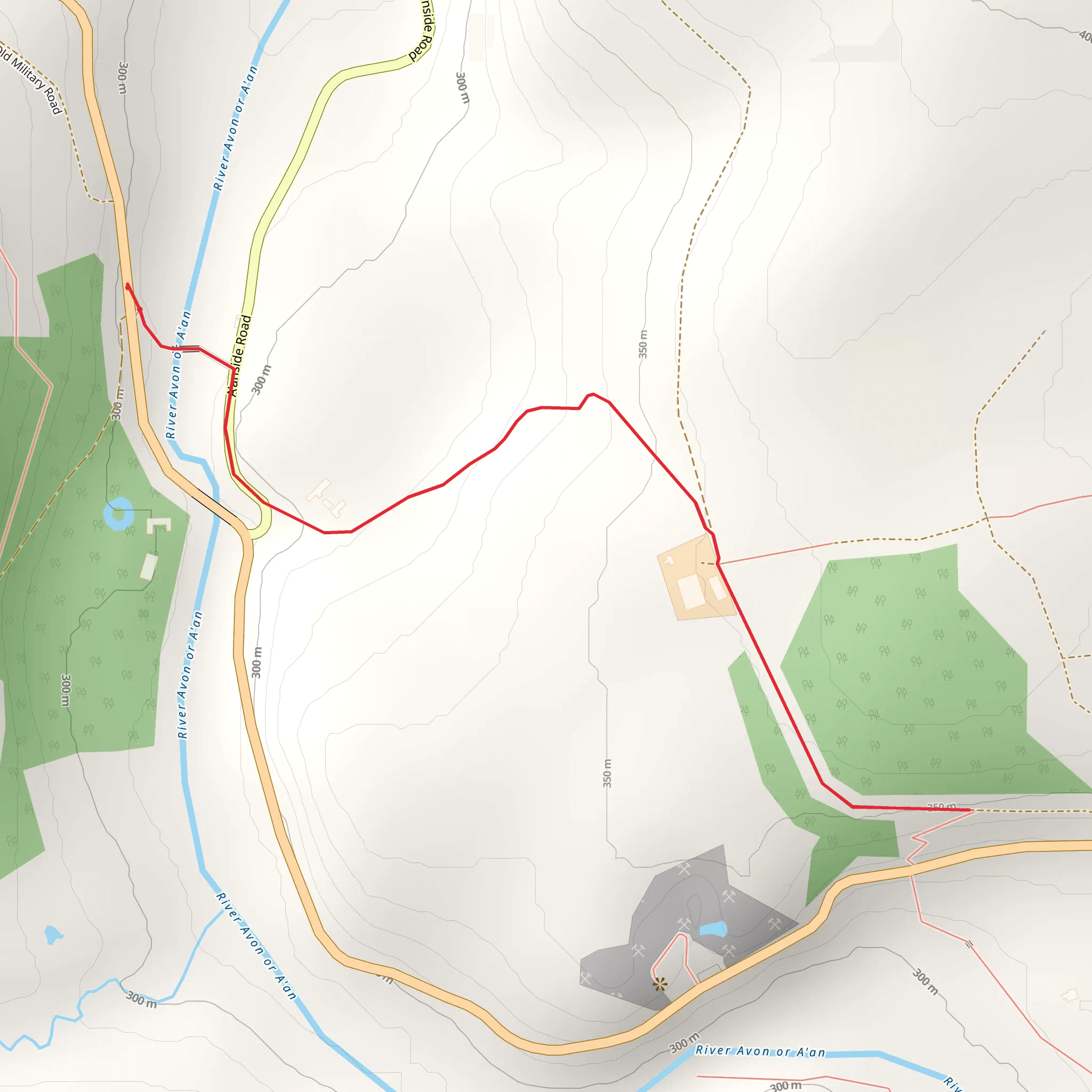 Tomintoul Trail - Bridge of Avon Link mobile static map