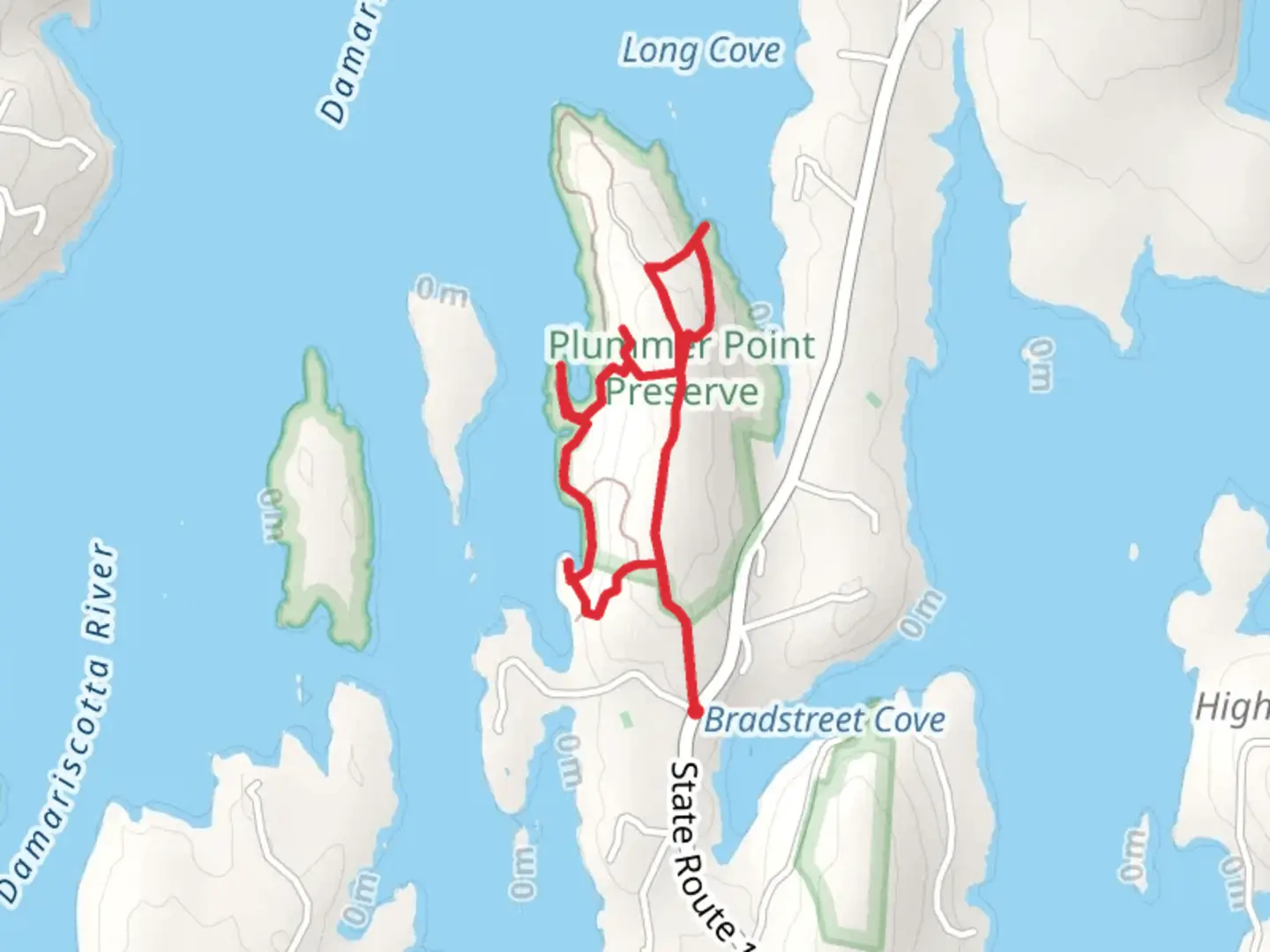 An image depicting the trail Plummer Point Road Loop and its surrounding area.