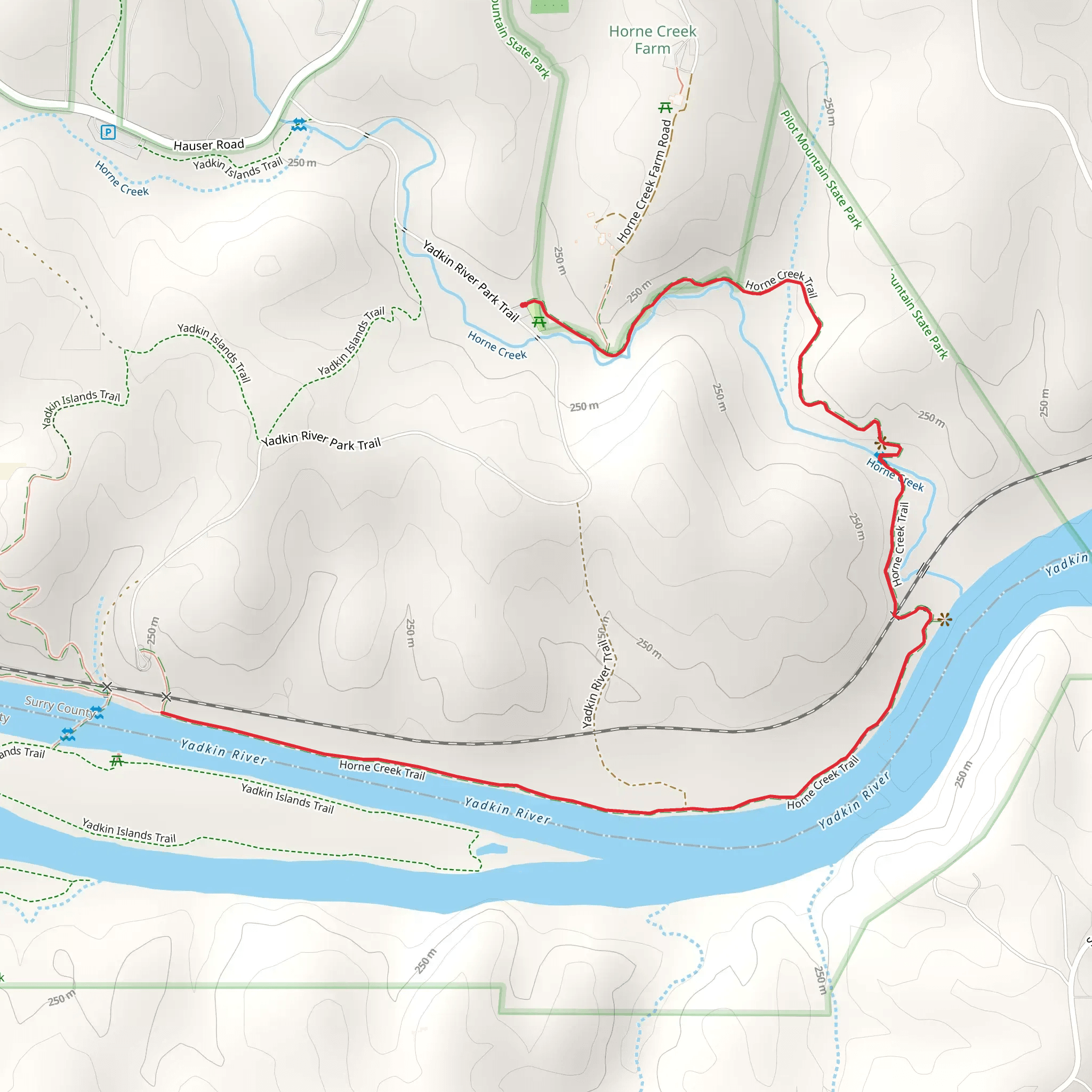 Horne Creek Trail mobile static map