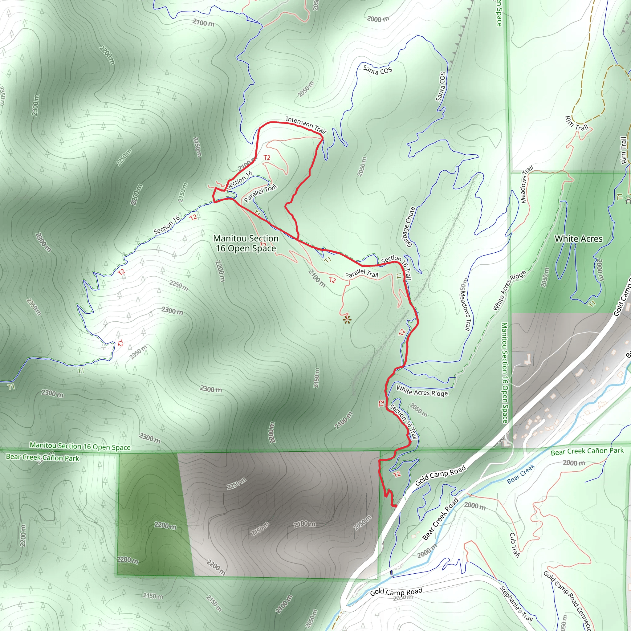 Section 16 and Intemann Loop Trail mobile static map