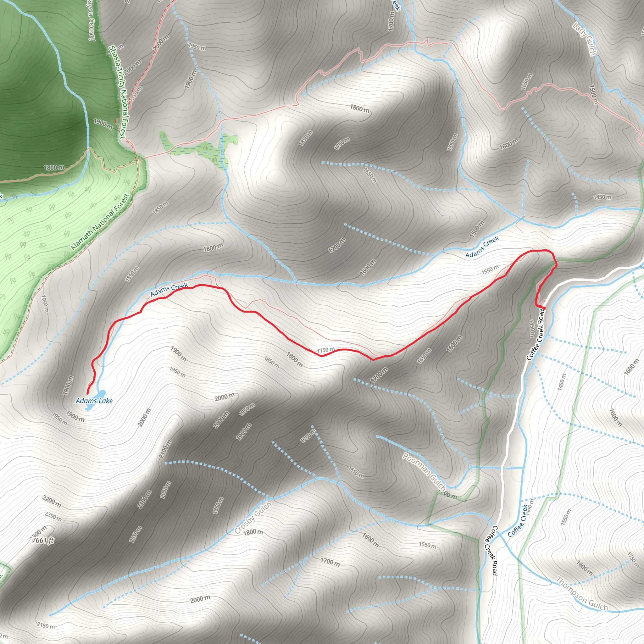 Adams Lake Trail mobile static map