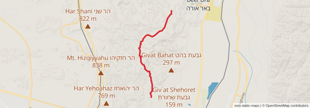 Israel National Trail stage 55 Map