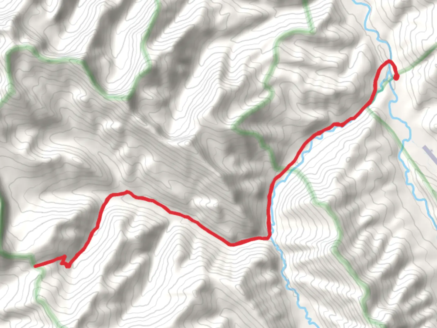 An image depicting the trail Hoadley Creek via CDT and its surrounding area.