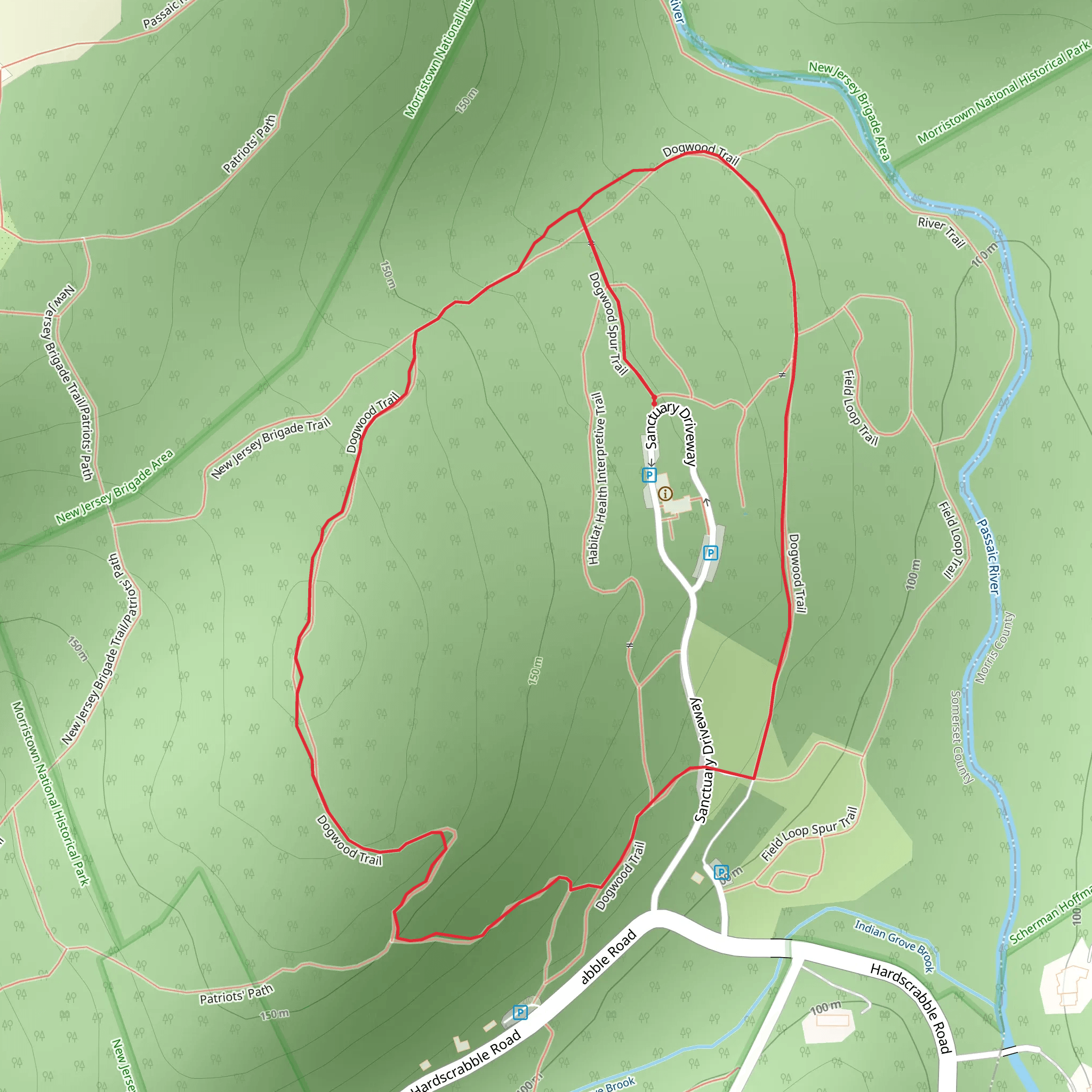 Dogwood Red Loop Trail mobile static map