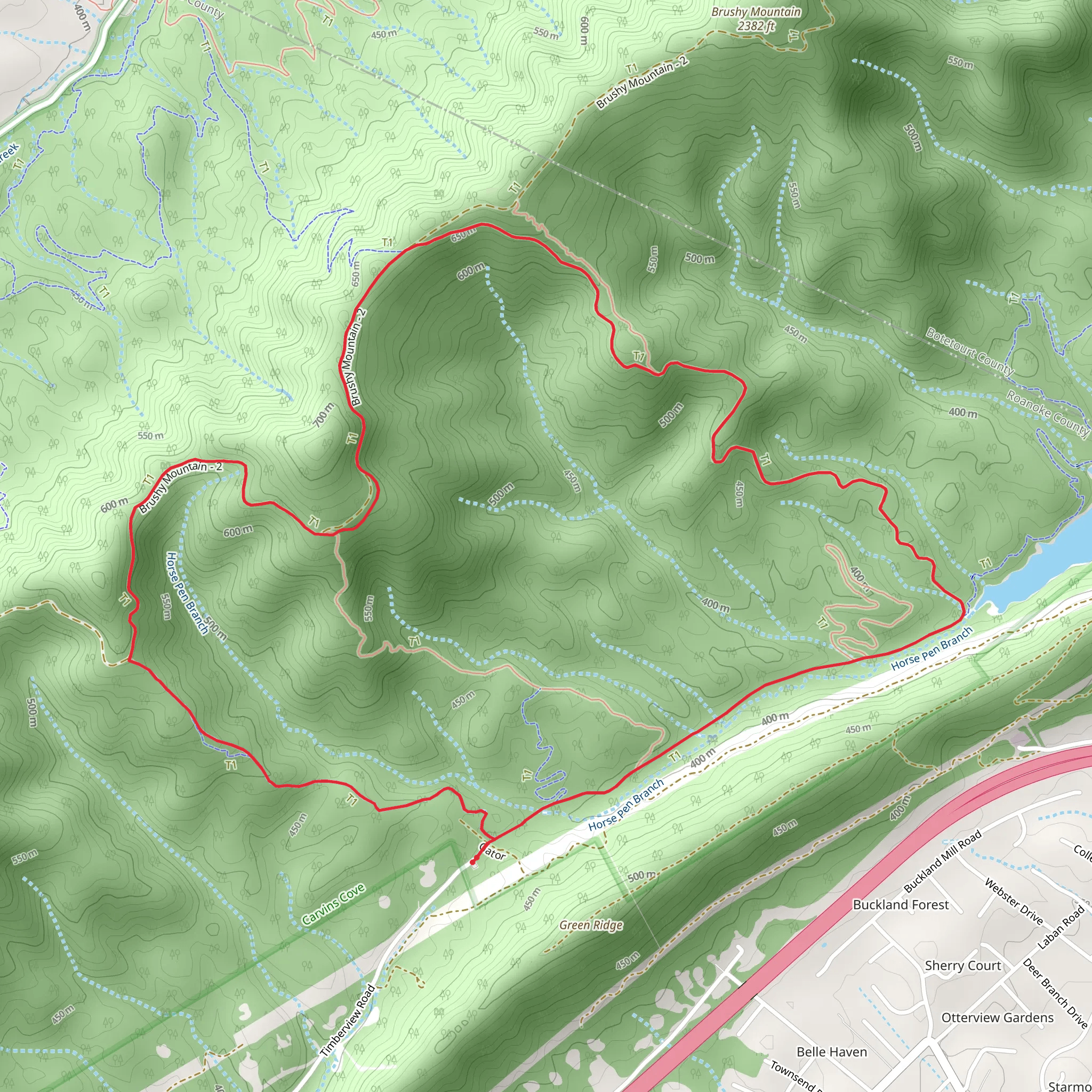 The Trough, The Gauntlet and Horse Pen Loop mobile static map