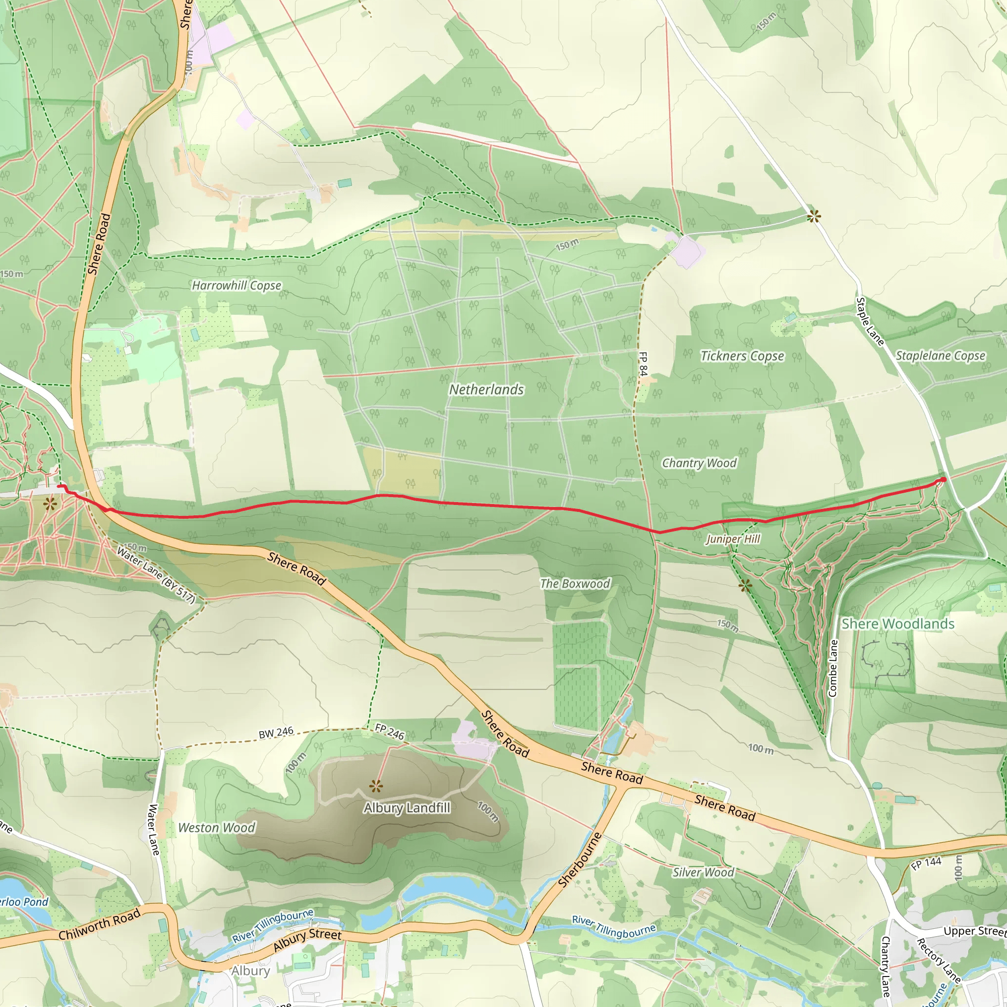 Newlands Corner via North Downs Way mobile static map