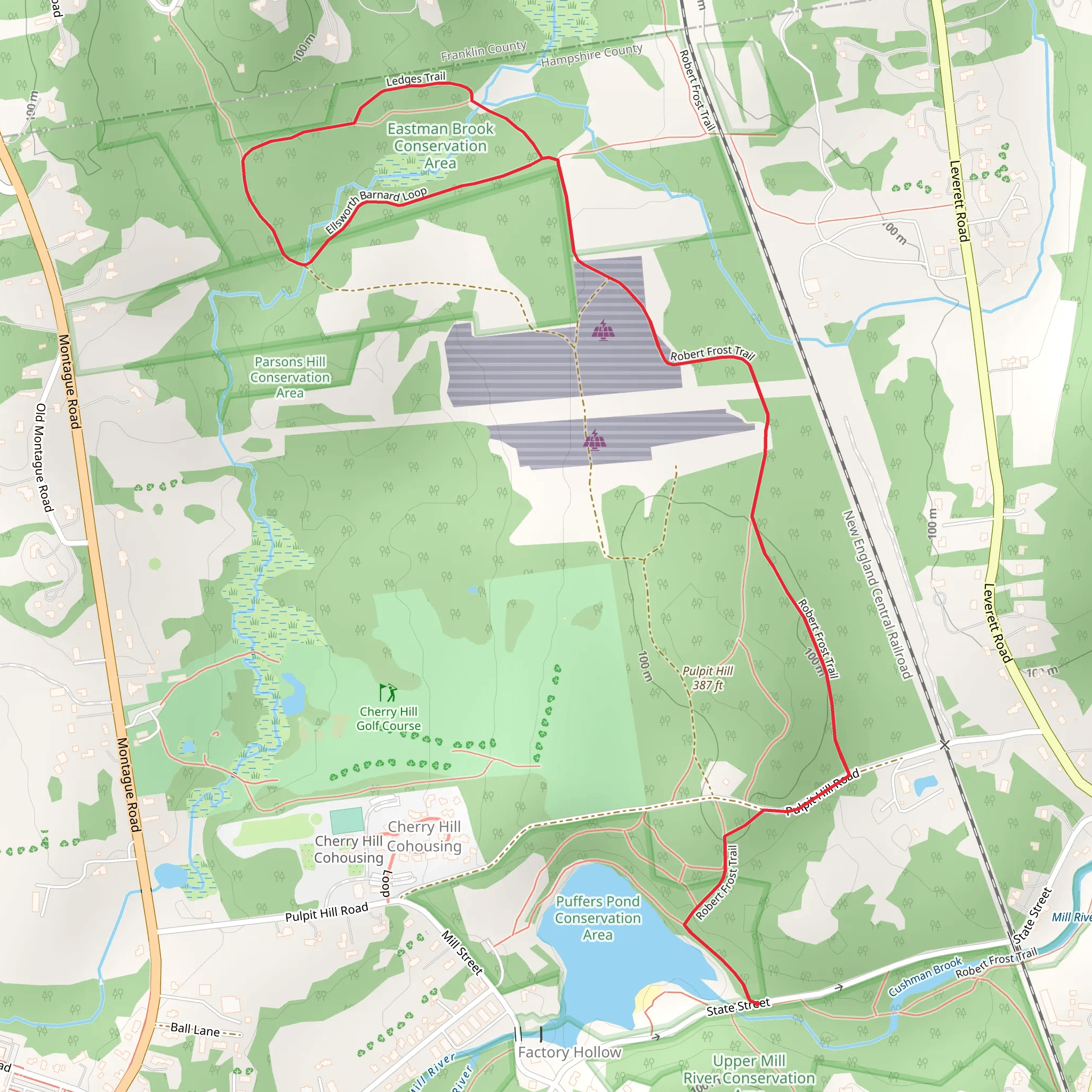 Robert Frost Trail from Puffers Pond mobile static map