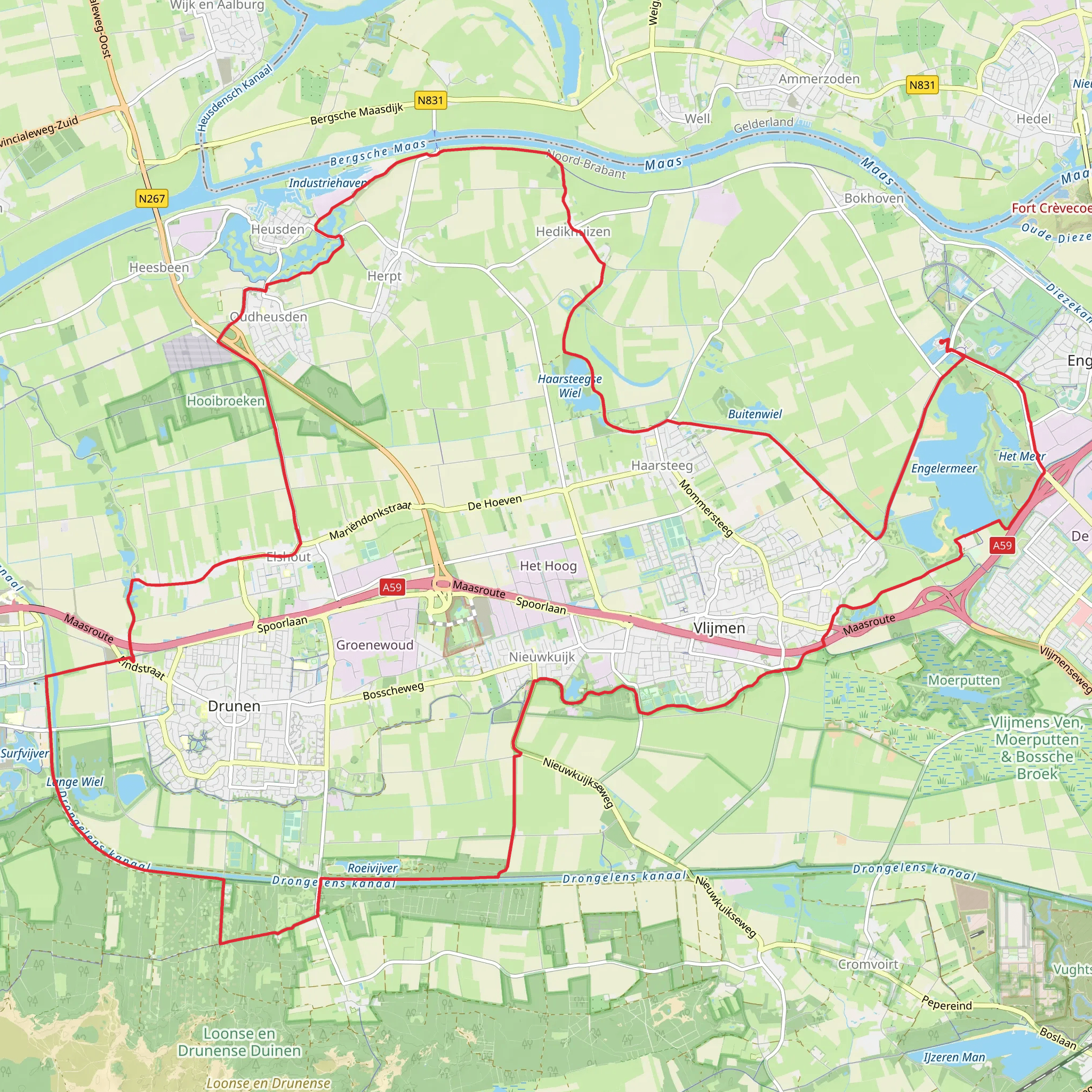 Meerheuvelpad, Limietpad and Heusdenseweg Loop mobile static map
