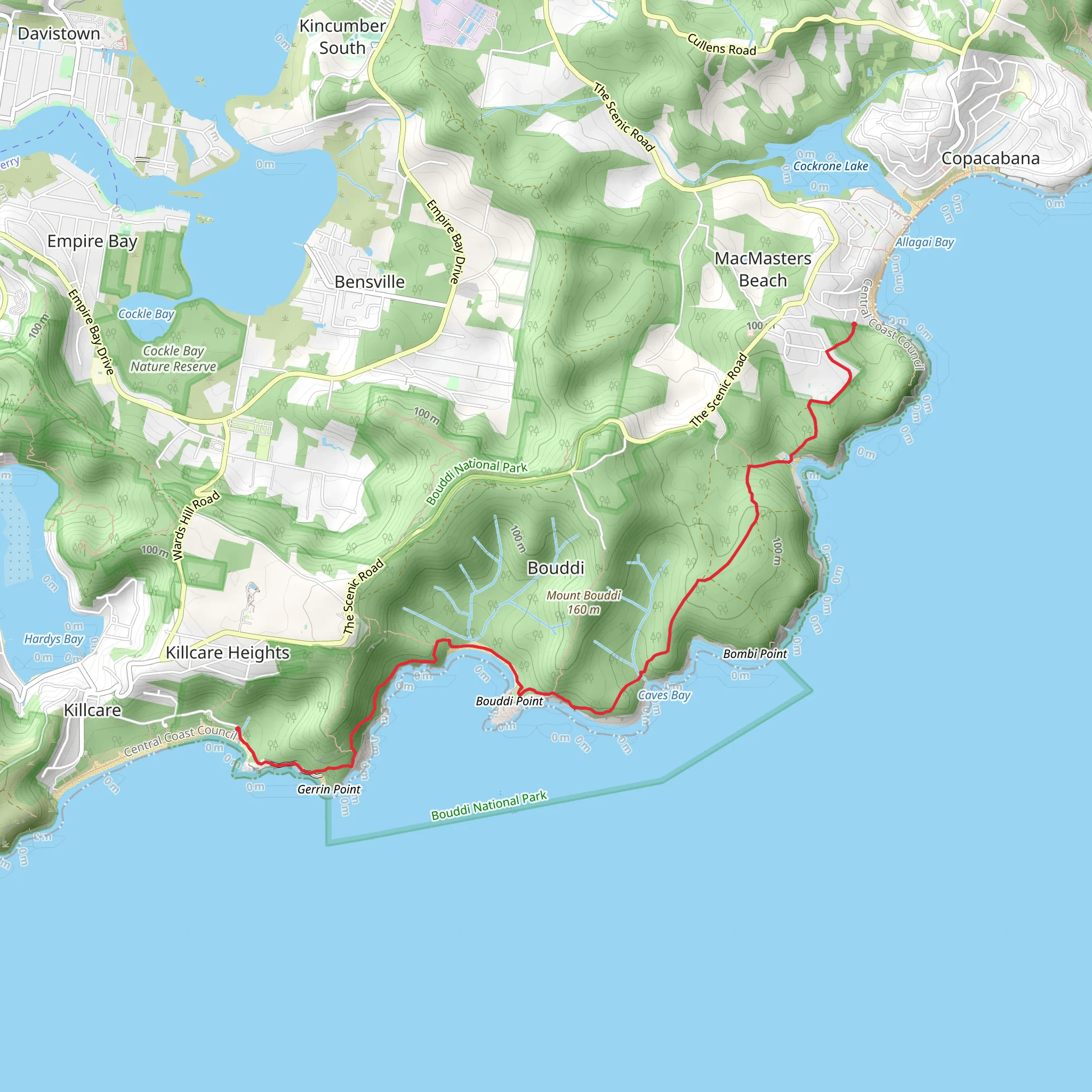 Bouddi Coastal Walk mobile static map