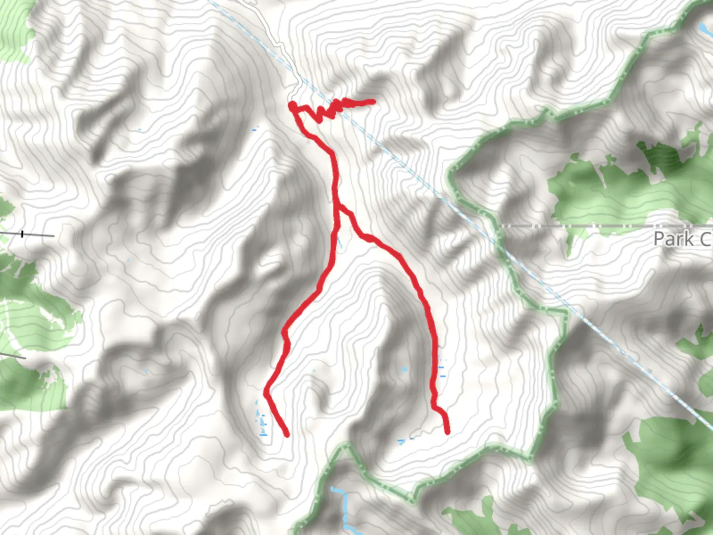 An image depicting the trail Morgan Gulch, Webster Pass Road and Montezuma Deer Creek and its surrounding area.