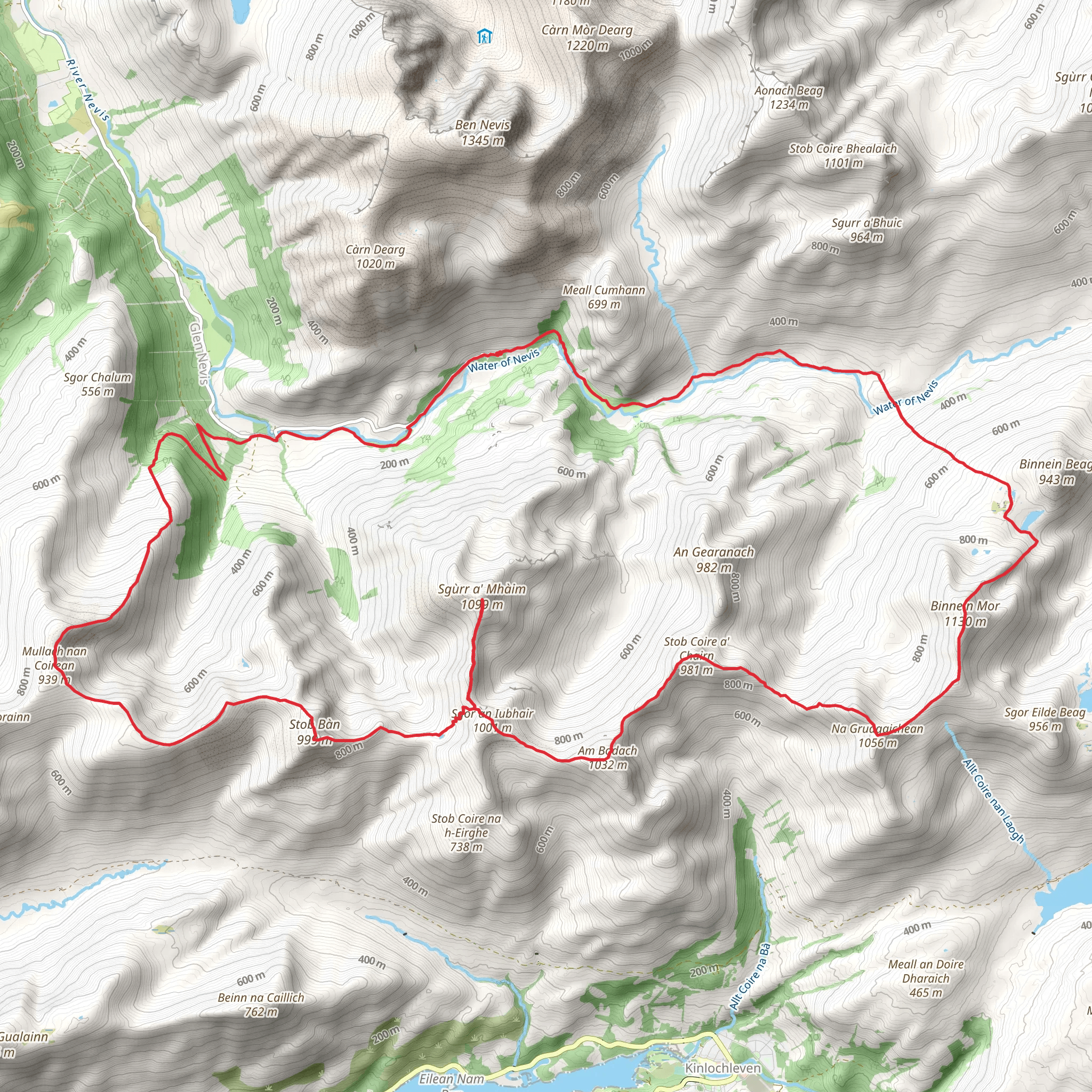 The Mamores mobile static map