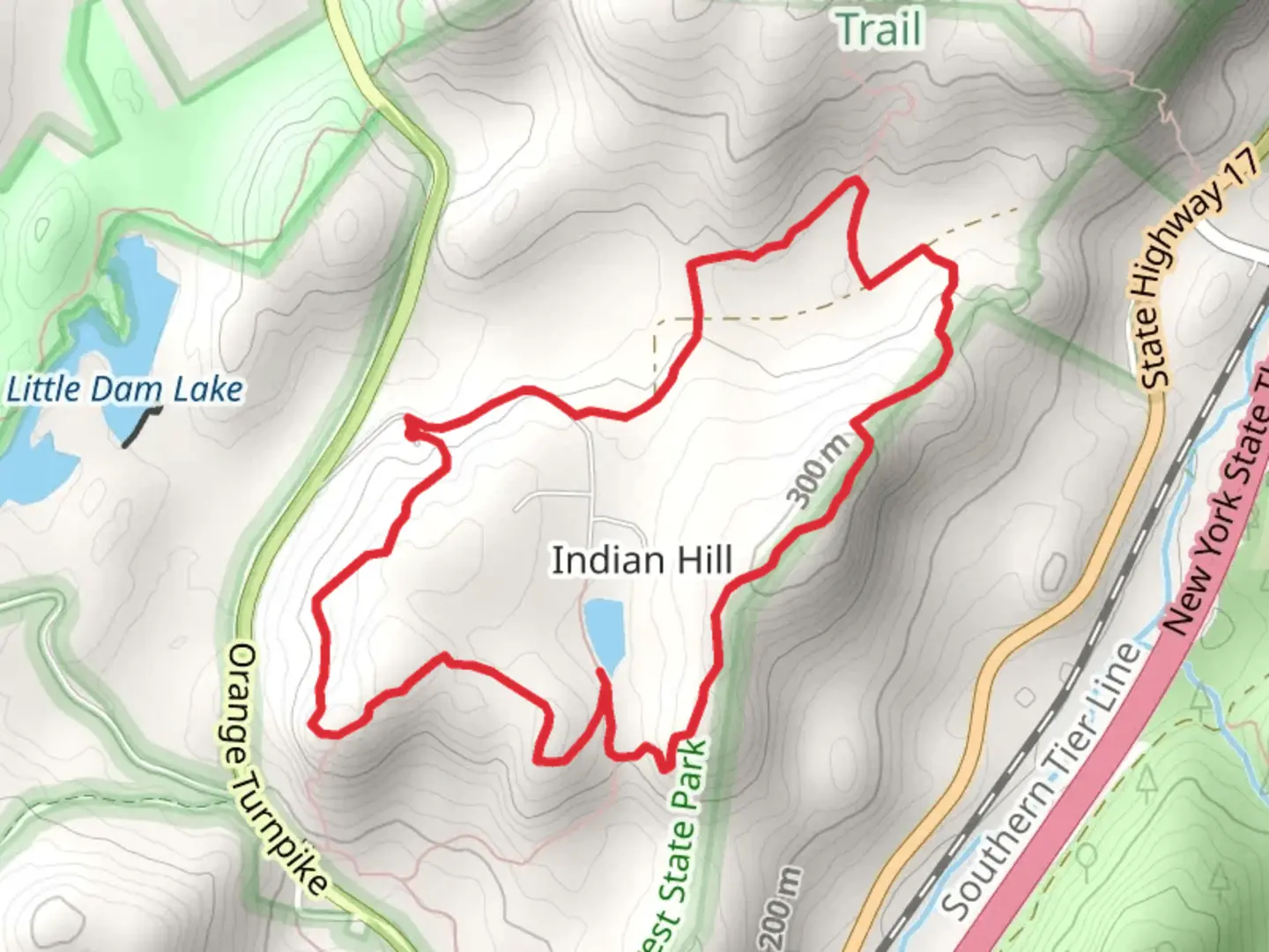An image depicting the trail Indian Hill Loop Trail and its surrounding area.