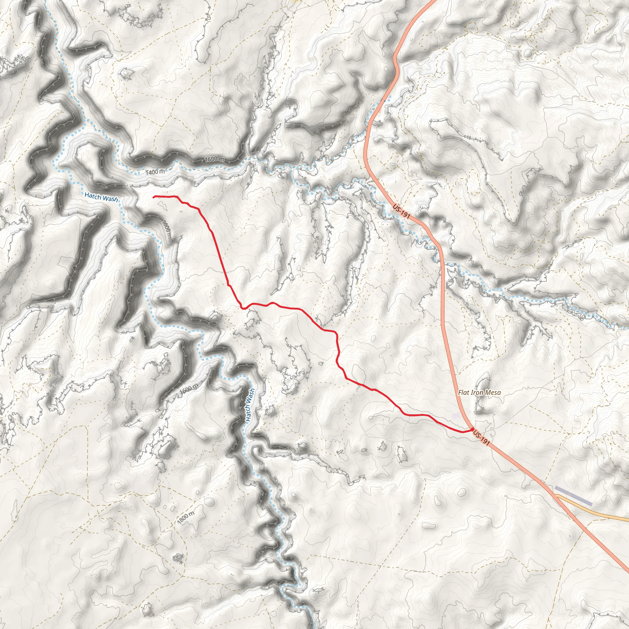Flat Iron Mesa Road Walk mobile static map