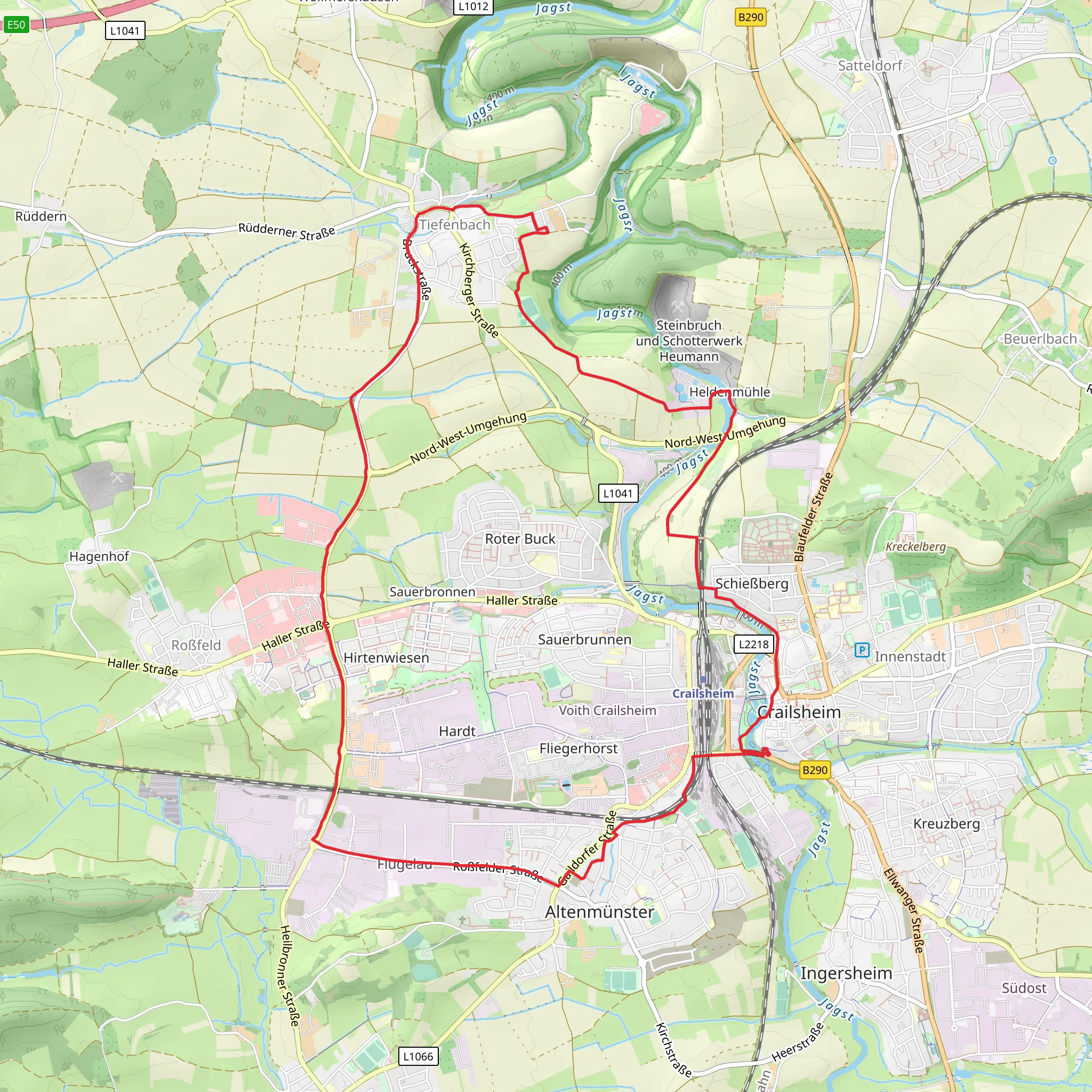 Crailsheim and Sauerbrunnen Loop mobile static map