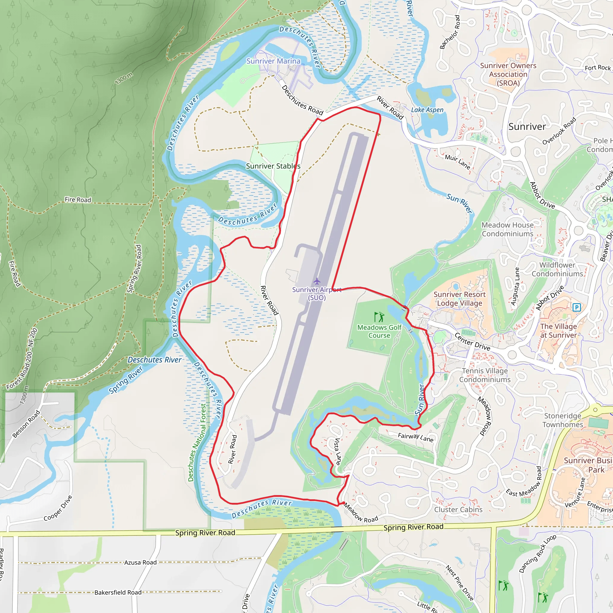 Sun River and Deschutes River Loop mobile static map