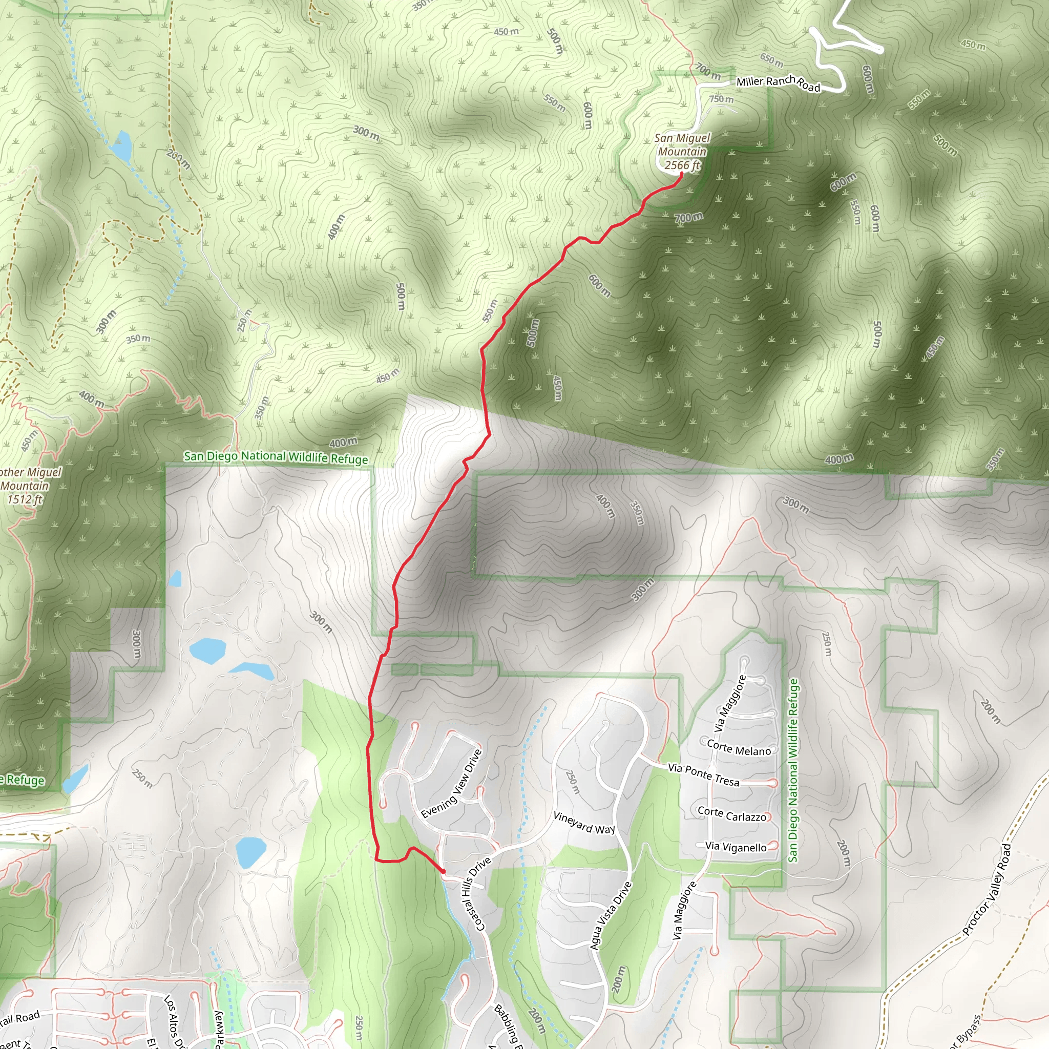 San Miguel Mountain Trail mobile static map