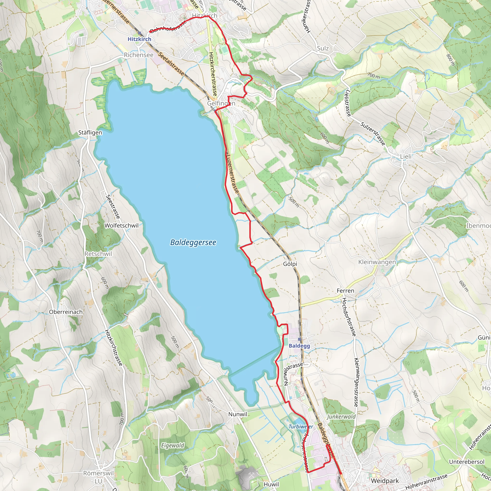 Hochdorf - Baldeggersee - Hitzkirch mobile static map