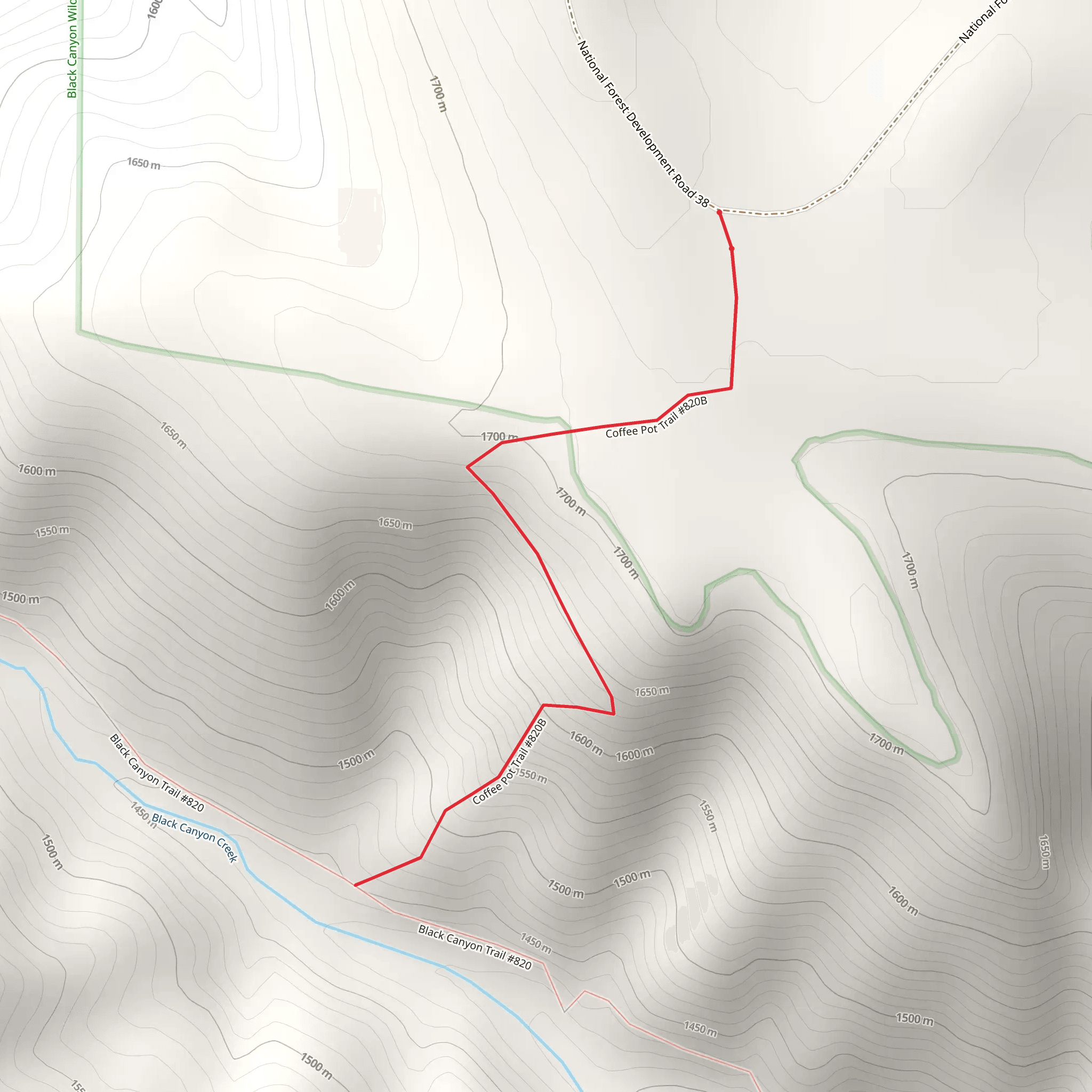 Coffee Pot Trail mobile static map