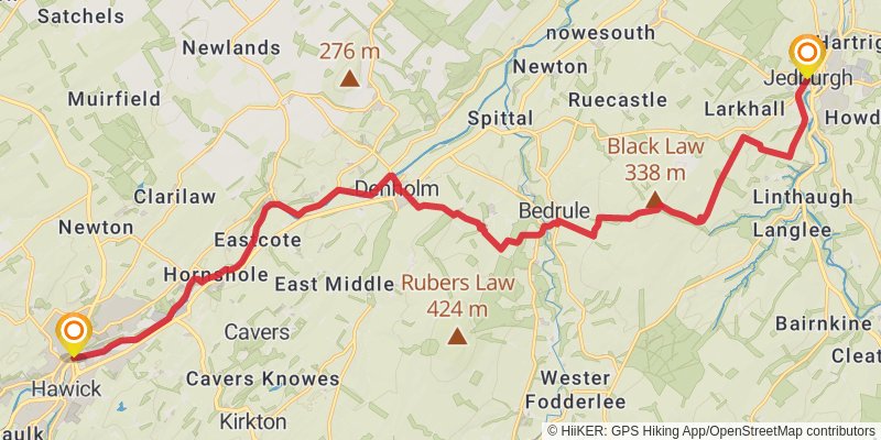 Borders Abbeys Way stage 3 Map